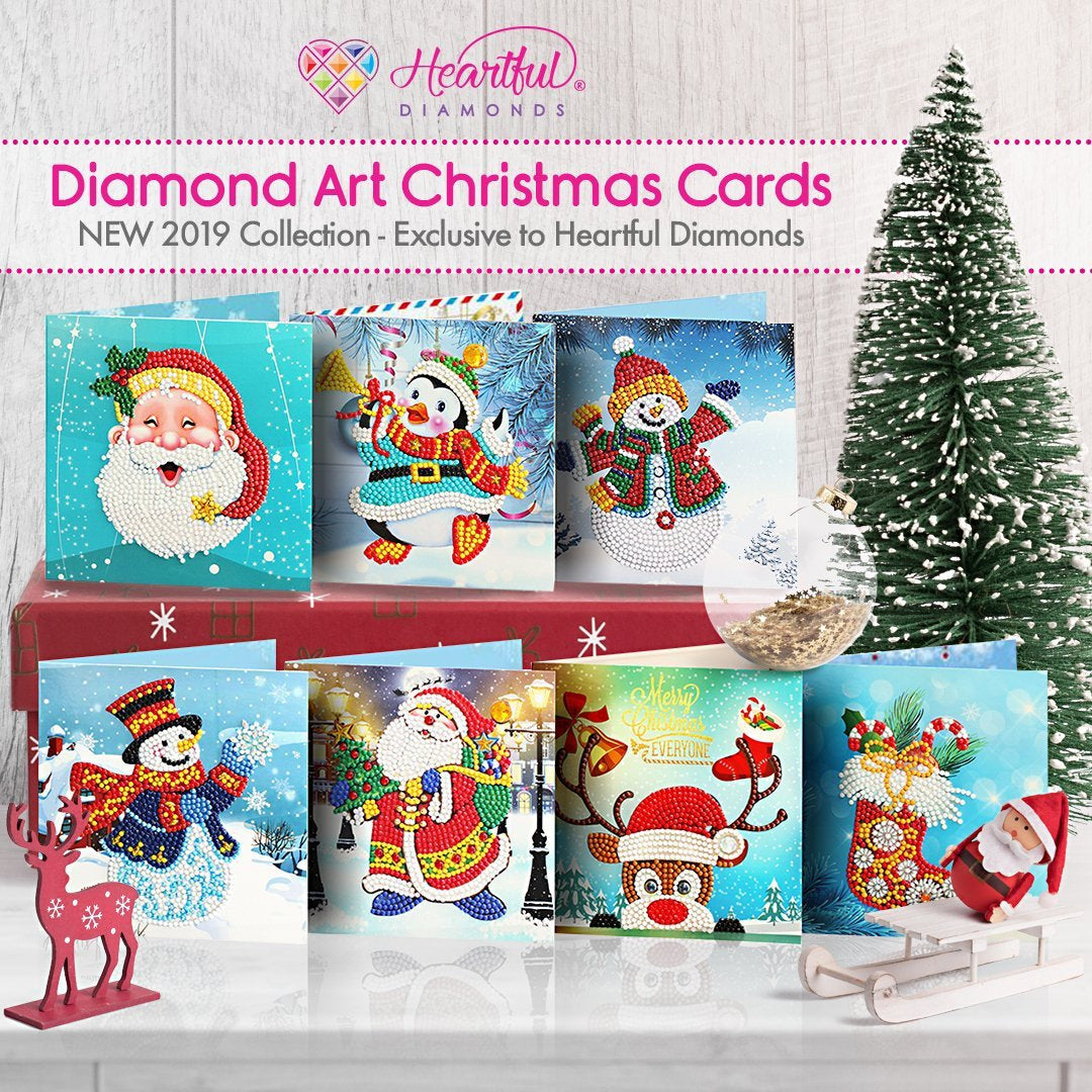 Mega Value Christmas Cards 3 - 8x Pack Diamond Painting Christmas