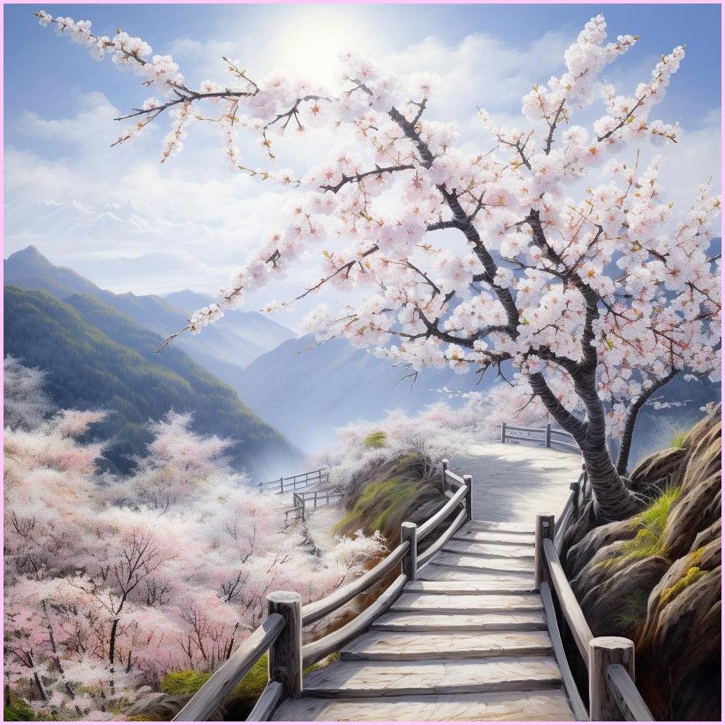 Cherry Blossom Village Hamlet Premium DIY Diamond Painting Kit Full -  Nature Landscapes – Heartful Diamonds