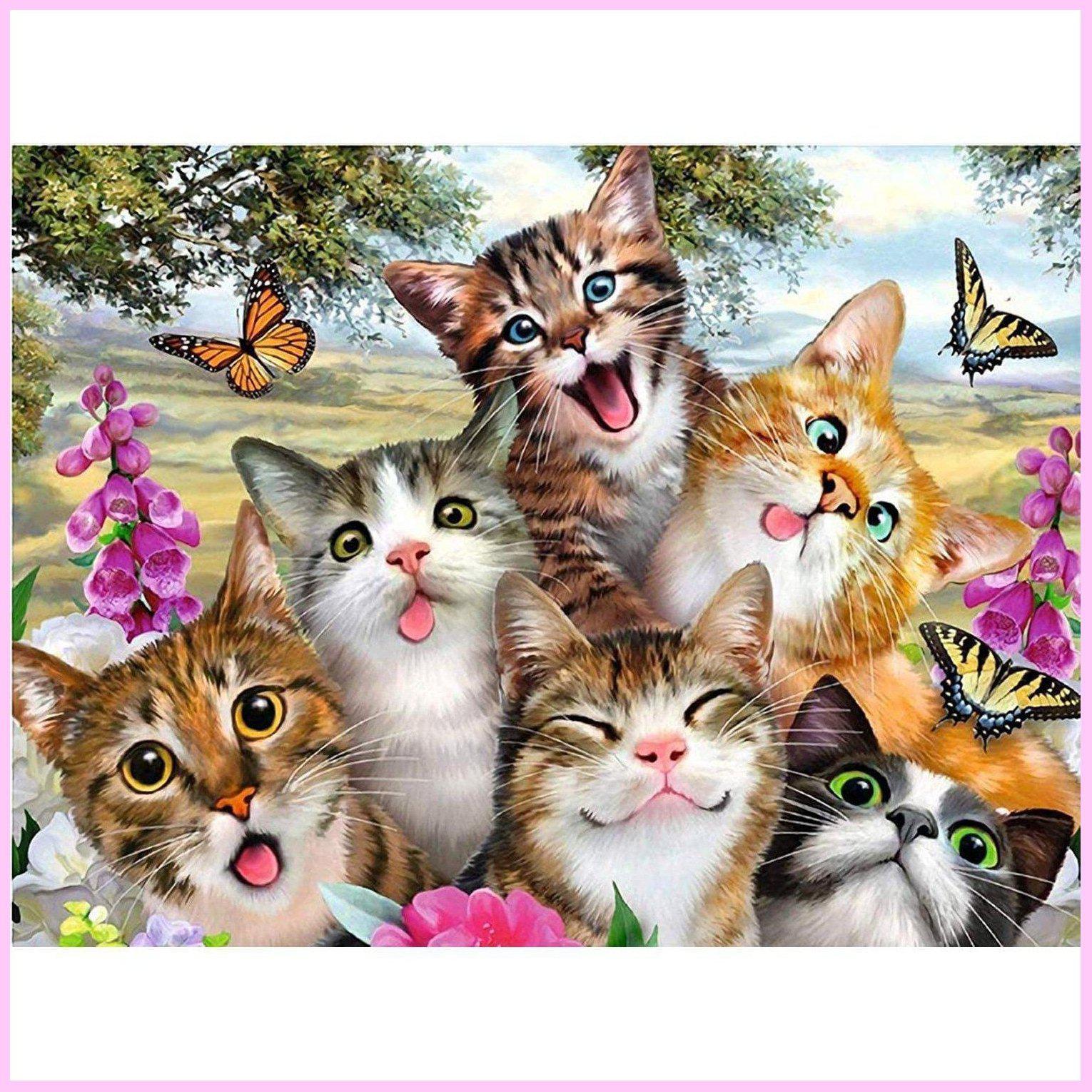 Cat Diamond Paintings  Small Cat Diamond Painting Kits – Heartful Diamonds