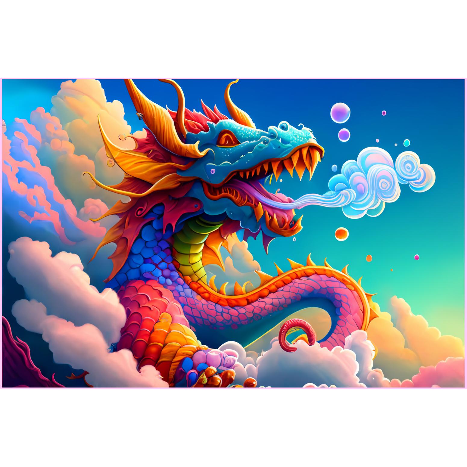 Cool Dragon Breathing Fire Diamond Painting 