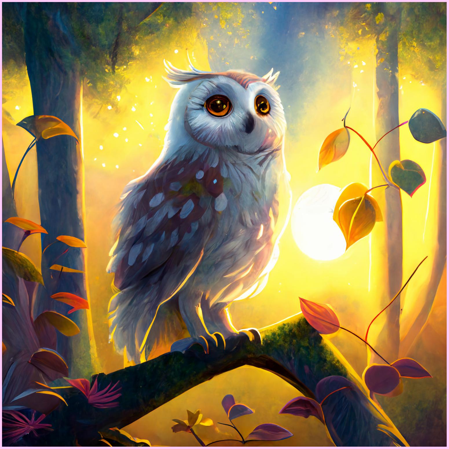 Finished Diamond Painting Art - Owl