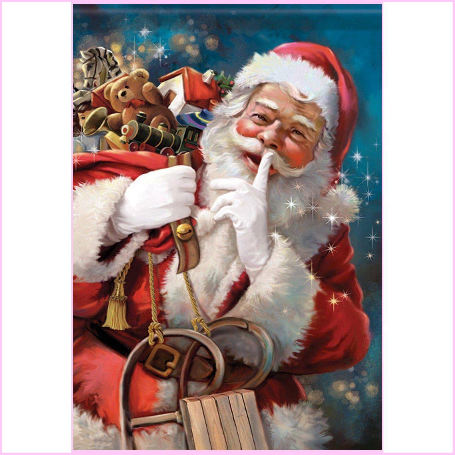 Diamond Art 12 x 12 Full Drill Holiday Santa Painting Kit