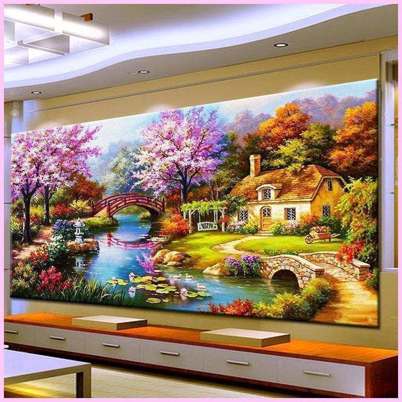Noche 5D Adult Diamond Painting,The Cherry Blossom Girl Diamond Painting  Kits,Portrait Art Painting Suitable for Beginners and Handmade DIY Holiday