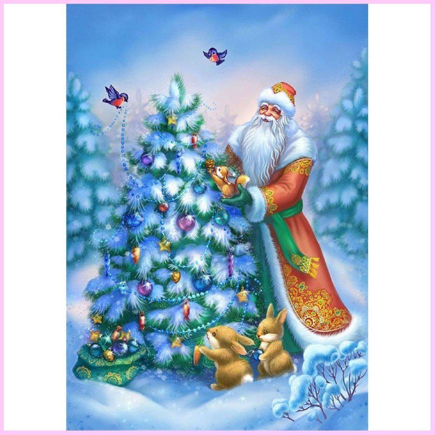 Diamond Painting Christmas Tree Pendant Santa – Jules' Diamond Art
