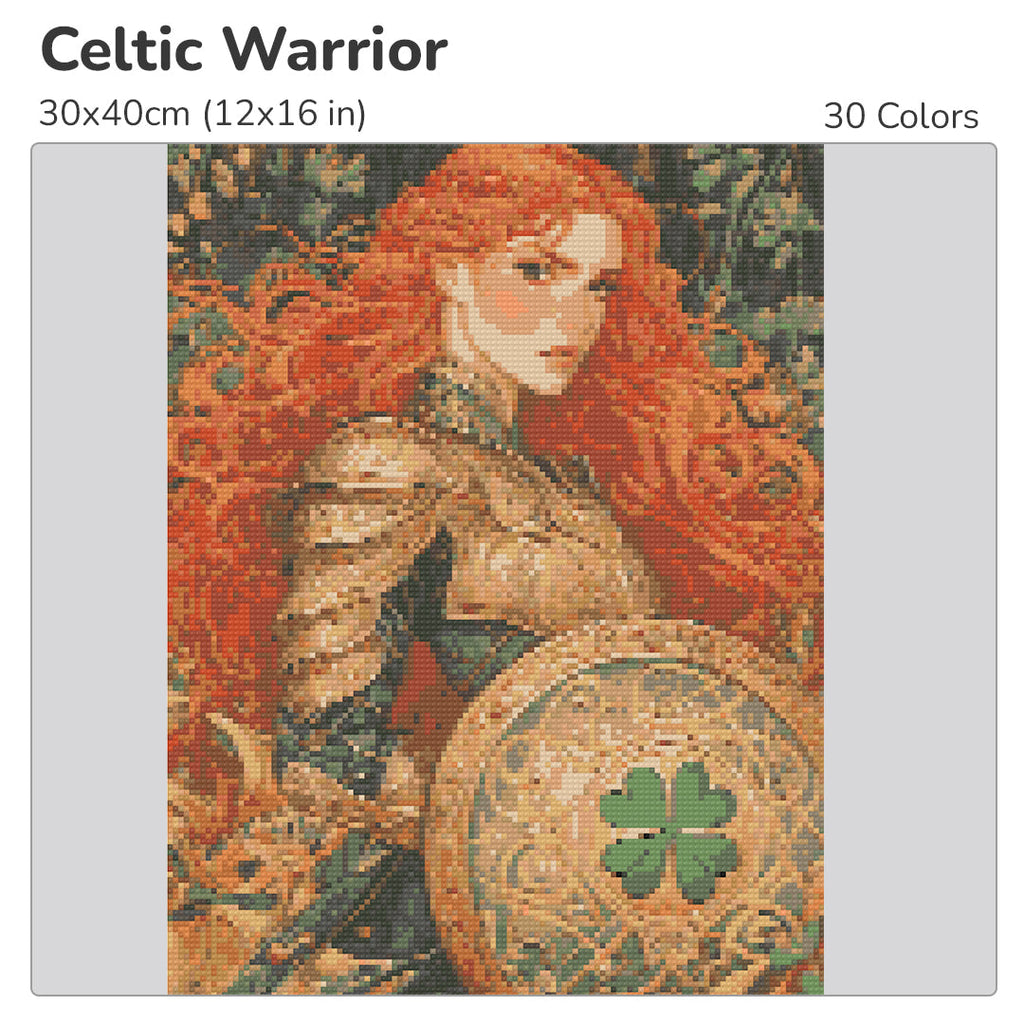 Celtic Warrior Diamond Painting Kit-30x40cm (12x16 in)-Heartful Diamonds