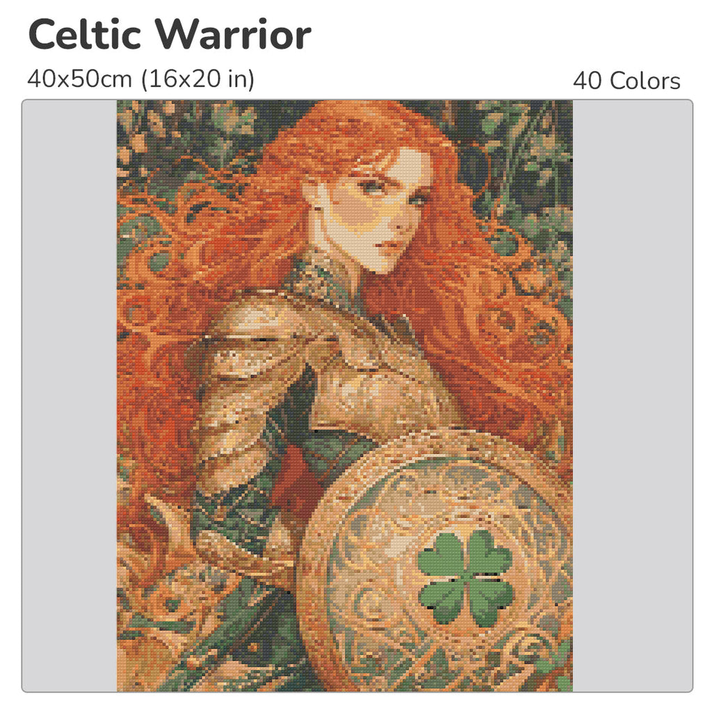 Celtic Warrior Diamond Painting Kit-40x50cm (16x20 in)-Heartful Diamonds