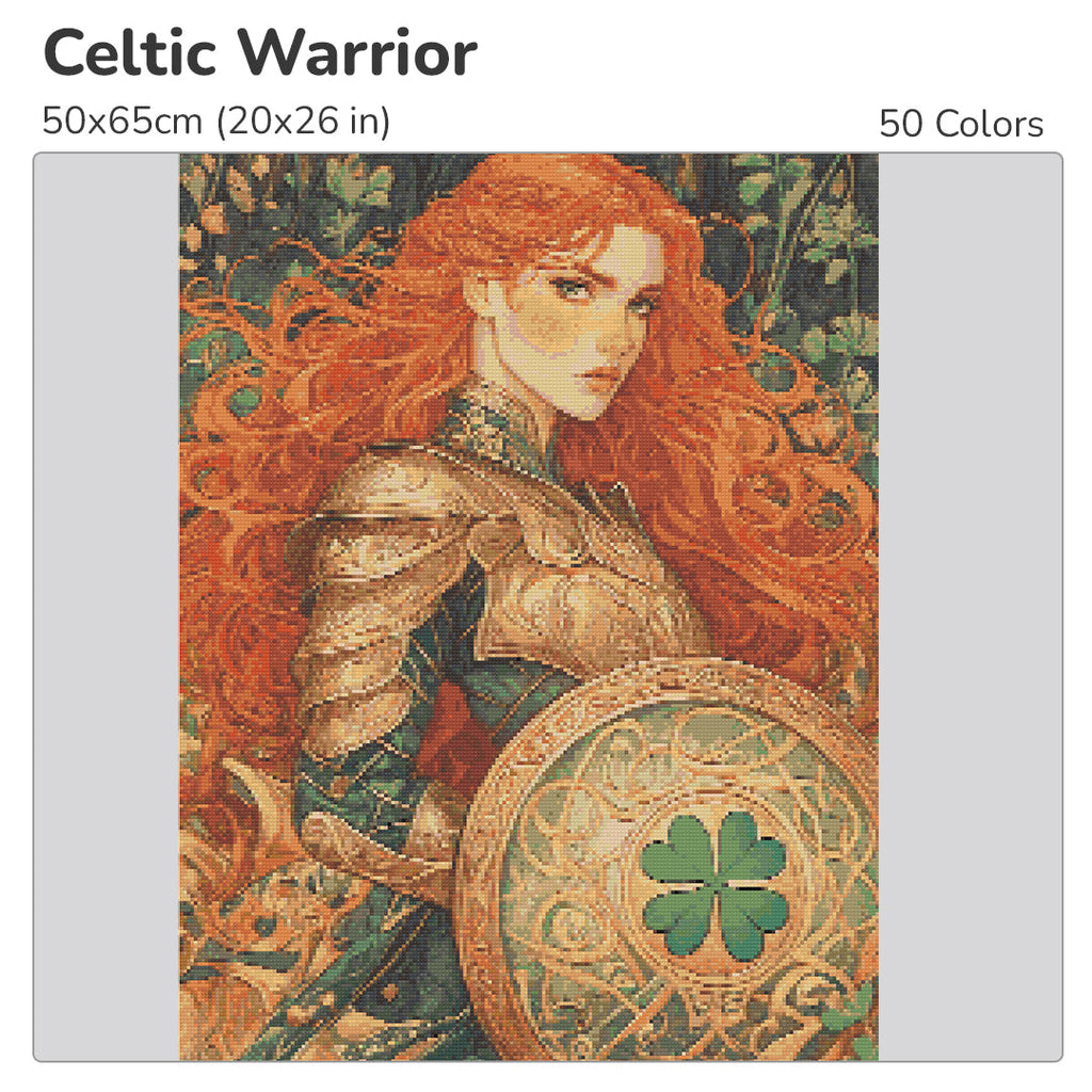 Celtic Warrior Diamond Painting Kit-40x50cm (16x20 in)-Heartful Diamonds