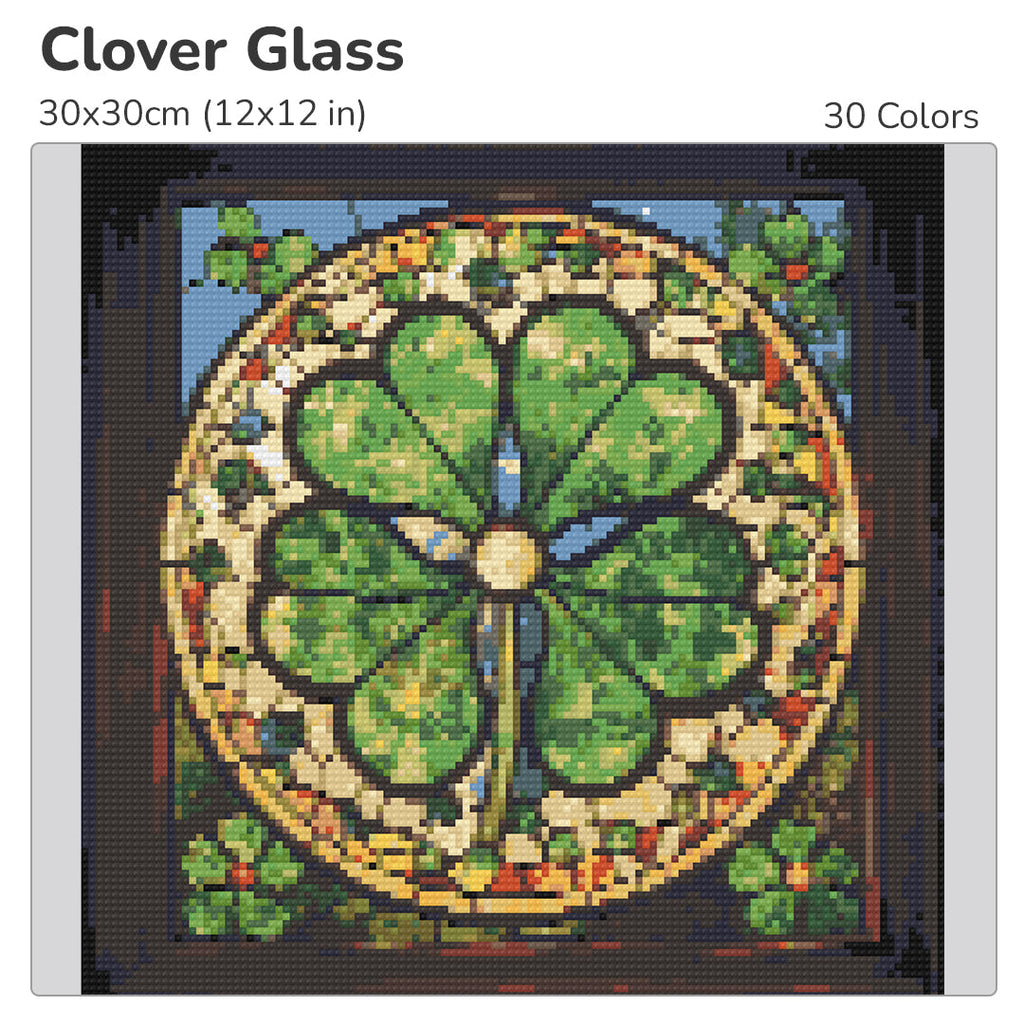 Clover Glass Diamond Painting Kit-30x30cm (12x12 in)-Heartful Diamonds