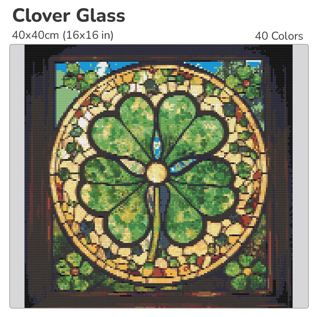 Clover Glass Diamond Painting Kit-40x40cm (16x16 in)-Heartful Diamonds