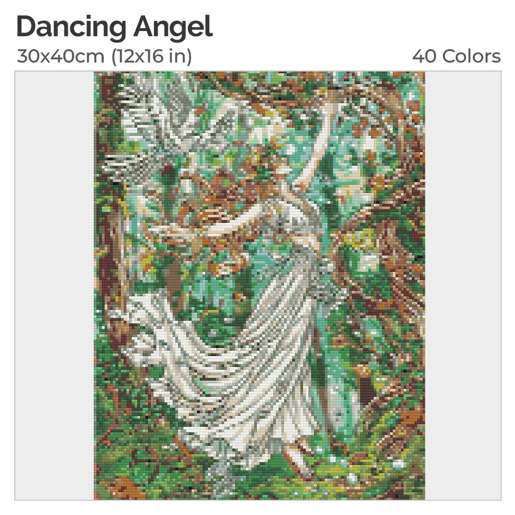 Dancing Angel Diamond Painting Kit-30x40cm (12x16 in)-Heartful Diamonds