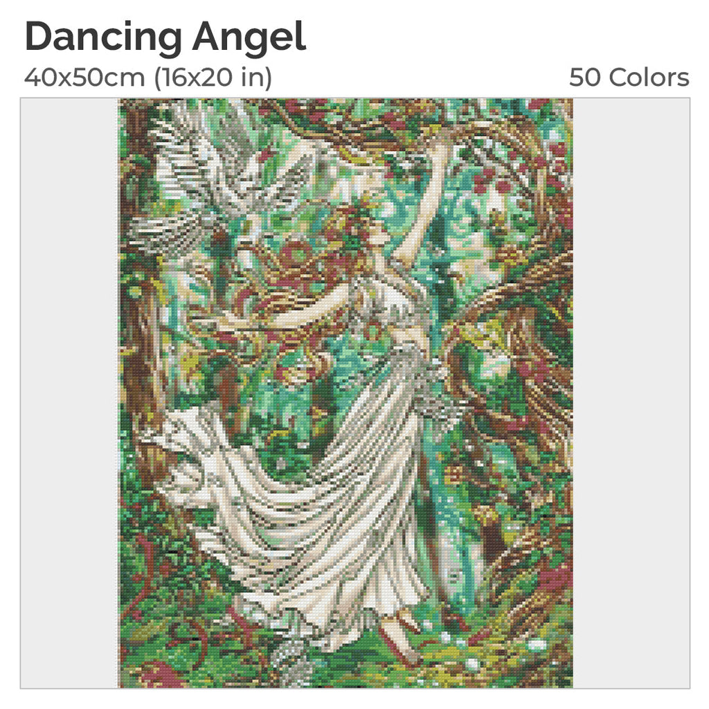 Dancing Angel Diamond Painting Kit-40x50cm (16x20 in)-Heartful Diamonds