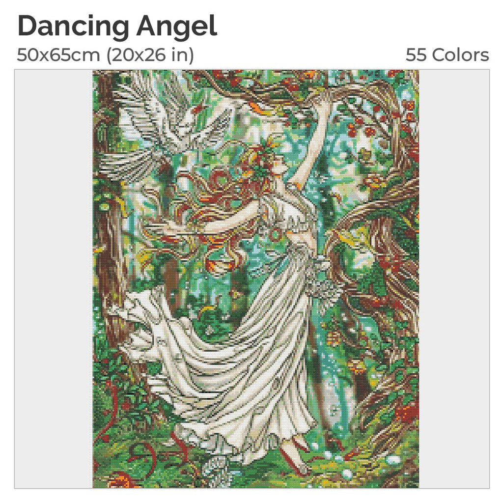 Dancing Angel Diamond Painting Kit-40x50cm (16x20 in)-Heartful Diamonds