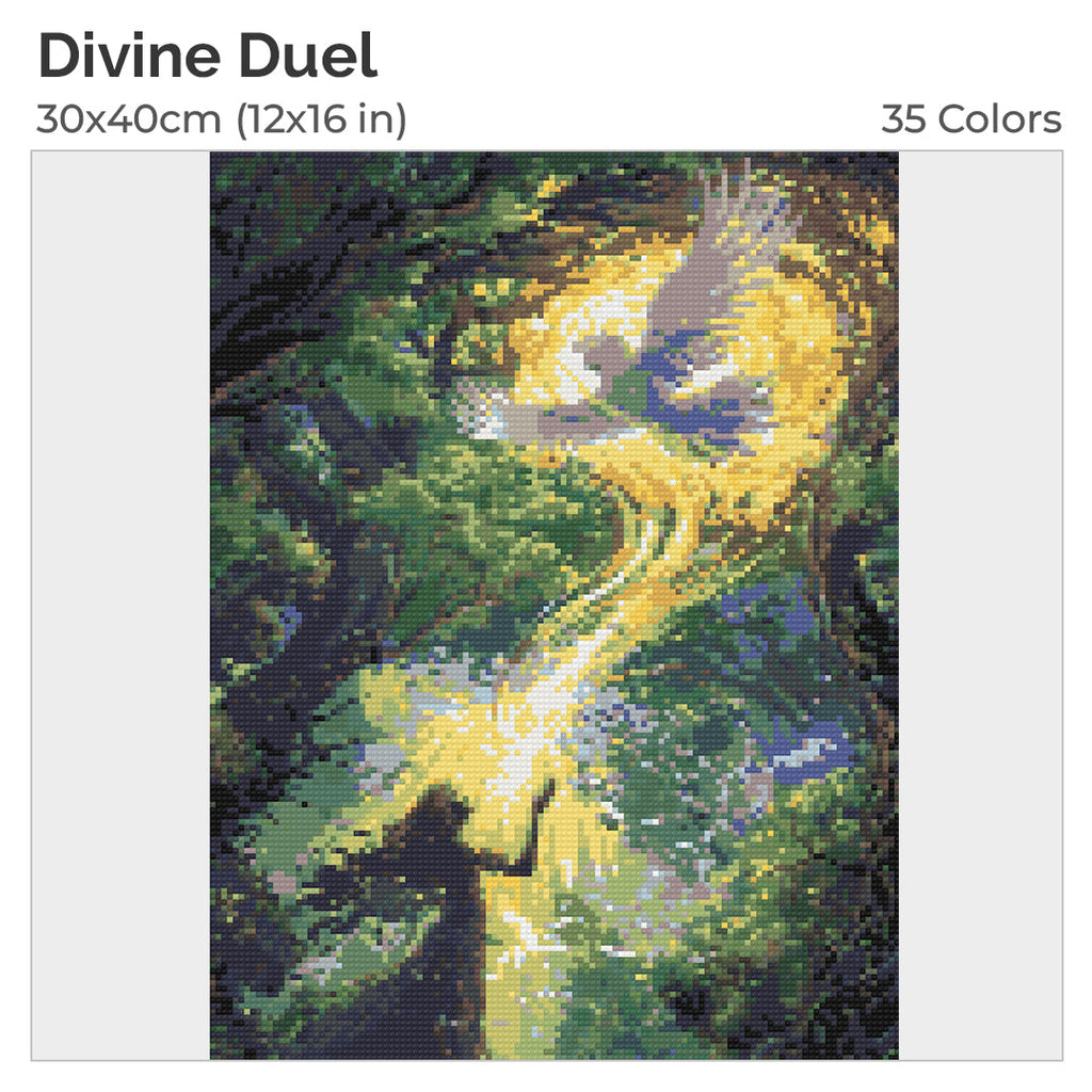 Divine Duel Diamond Painting Kit-30x40cm (12x16 in)-Heartful Diamonds