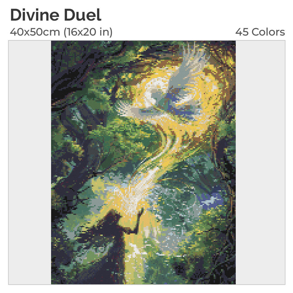 Divine Duel Diamond Painting Kit-40x50cm (16x20 in)-Heartful Diamonds