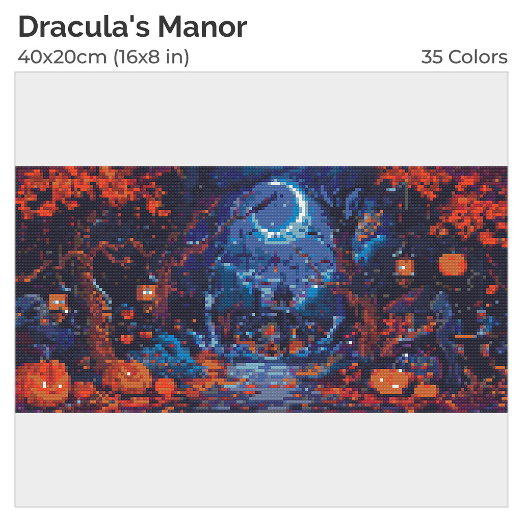 Dracula's Manor Diamond Painting Kit-40x20cm (16x8 in)-Heartful Diamonds