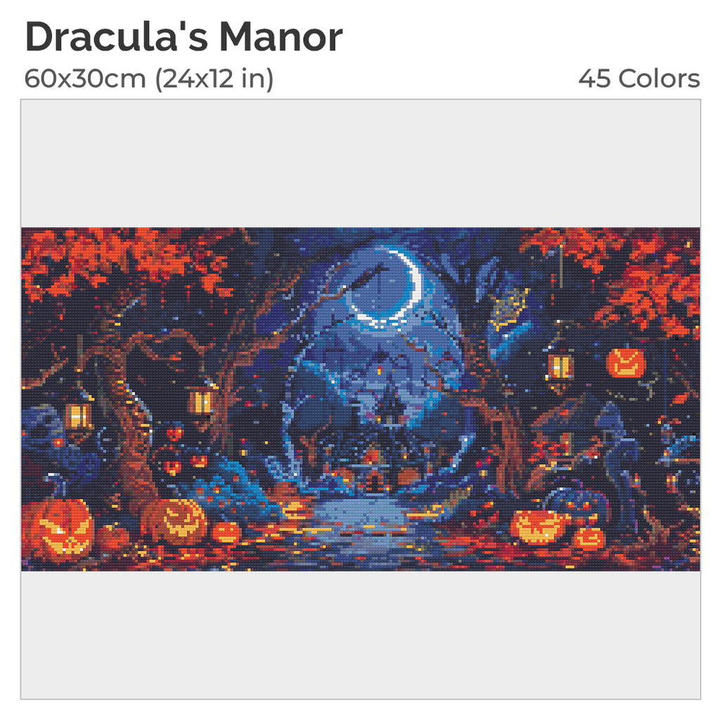 Dracula's Manor Diamond Painting Kit-60x30cm (24x12 in)-Heartful Diamonds