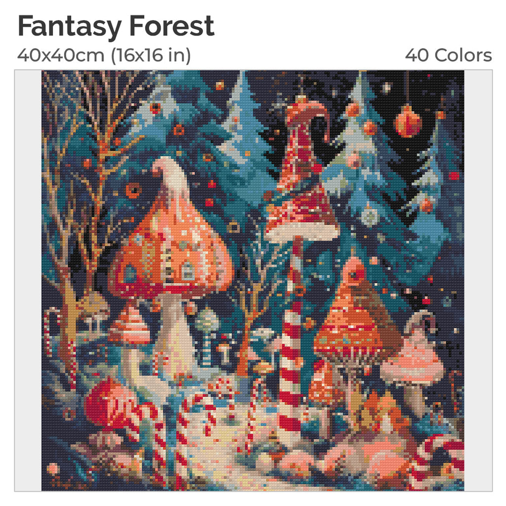 Fantasy Forest Diamond Painting Kit-40x40cm (16x16 in)-Heartful Diamonds