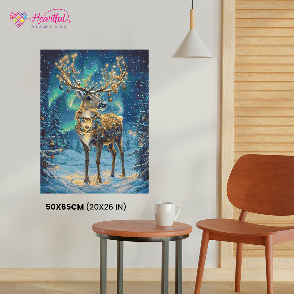 Festive Reindeer Diamond Painting Kit-50x65cm (20x26 in)-Heartful Diamonds