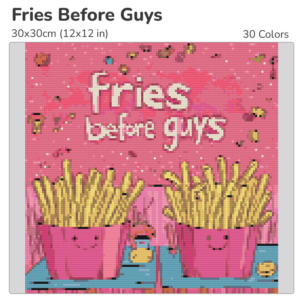 Fries Before Guys Diamond Painting Kit-30x30cm (12x12 in)-Heartful Diamonds