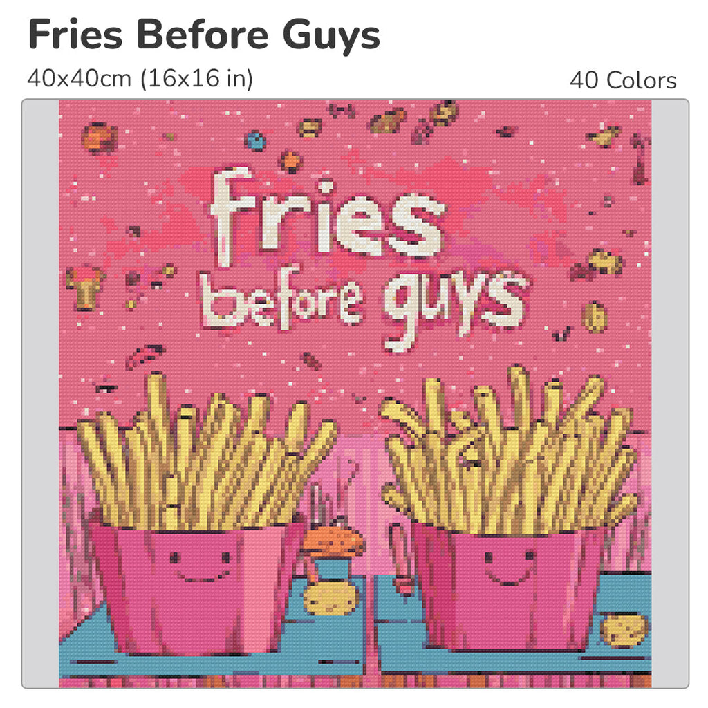 Fries Before Guys Diamond Painting Kit-40x40cm (16x16 in)-Heartful Diamonds