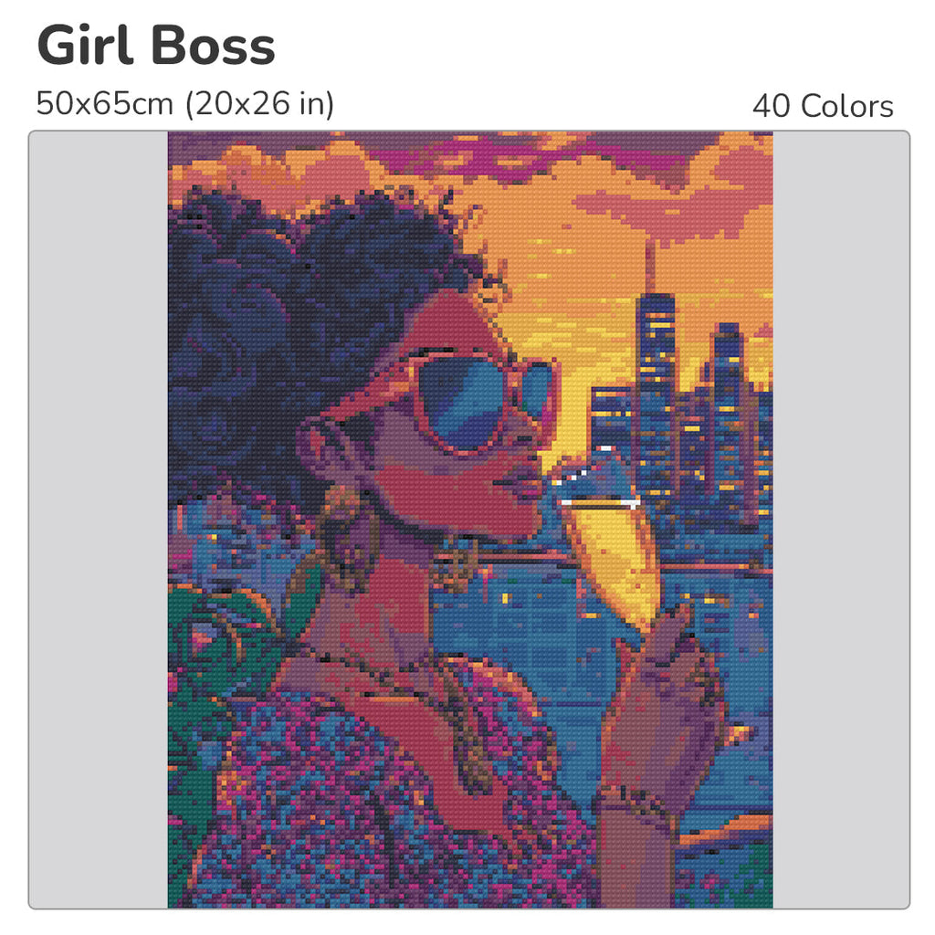 Girl Boss Diamond Painting Kit-40x50cm (16x20 in)-Heartful Diamonds