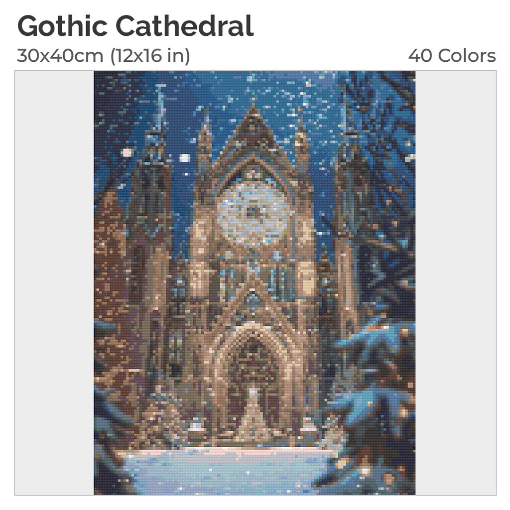 Gothic Cathedral Diamond Painting Kit-30x40cm (12x16 in)-Heartful Diamonds