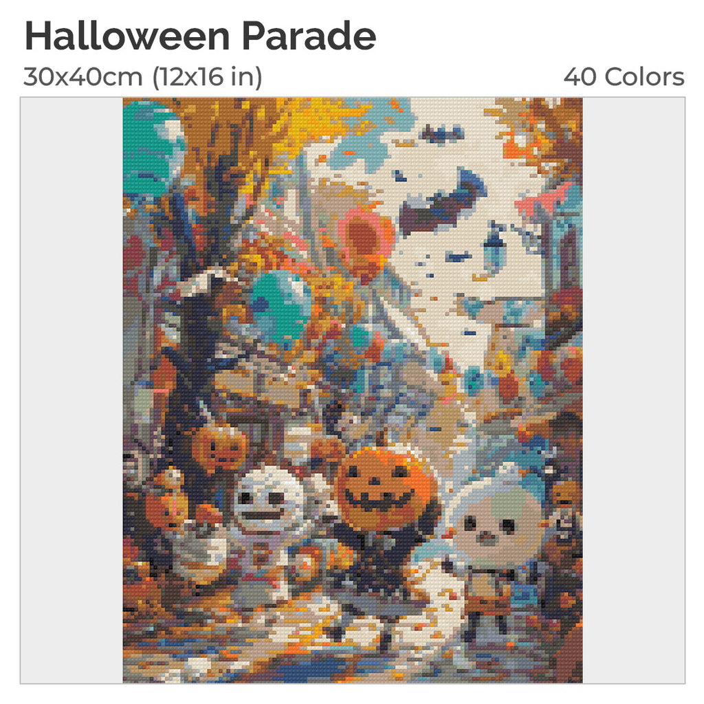 Halloween Parade Diamond Painting Kit-30x40cm (12x16 in)-Heartful Diamonds