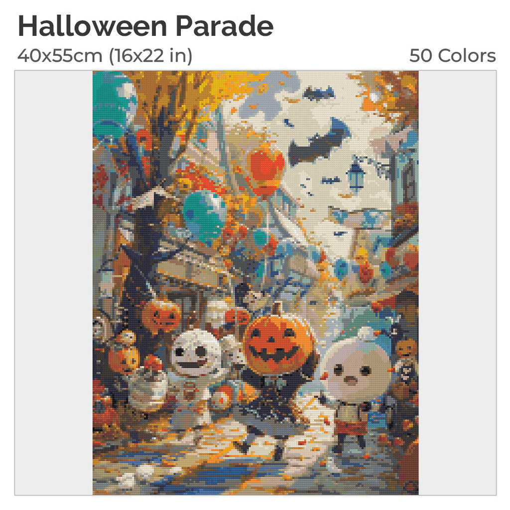 Halloween Parade Diamond Painting Kit-40x55cm (16x22 in)-Heartful Diamonds