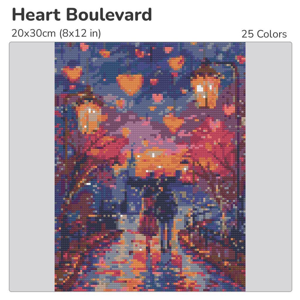 Heart Boulevard Diamond Painting Kit-20x30cm (8x10 in)-Heartful Diamonds