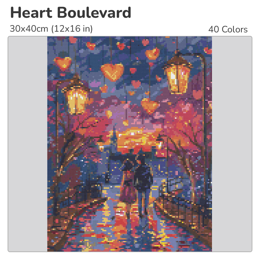 Heart Boulevard Diamond Painting Kit-30x40cm (12x16 in)-Heartful Diamonds