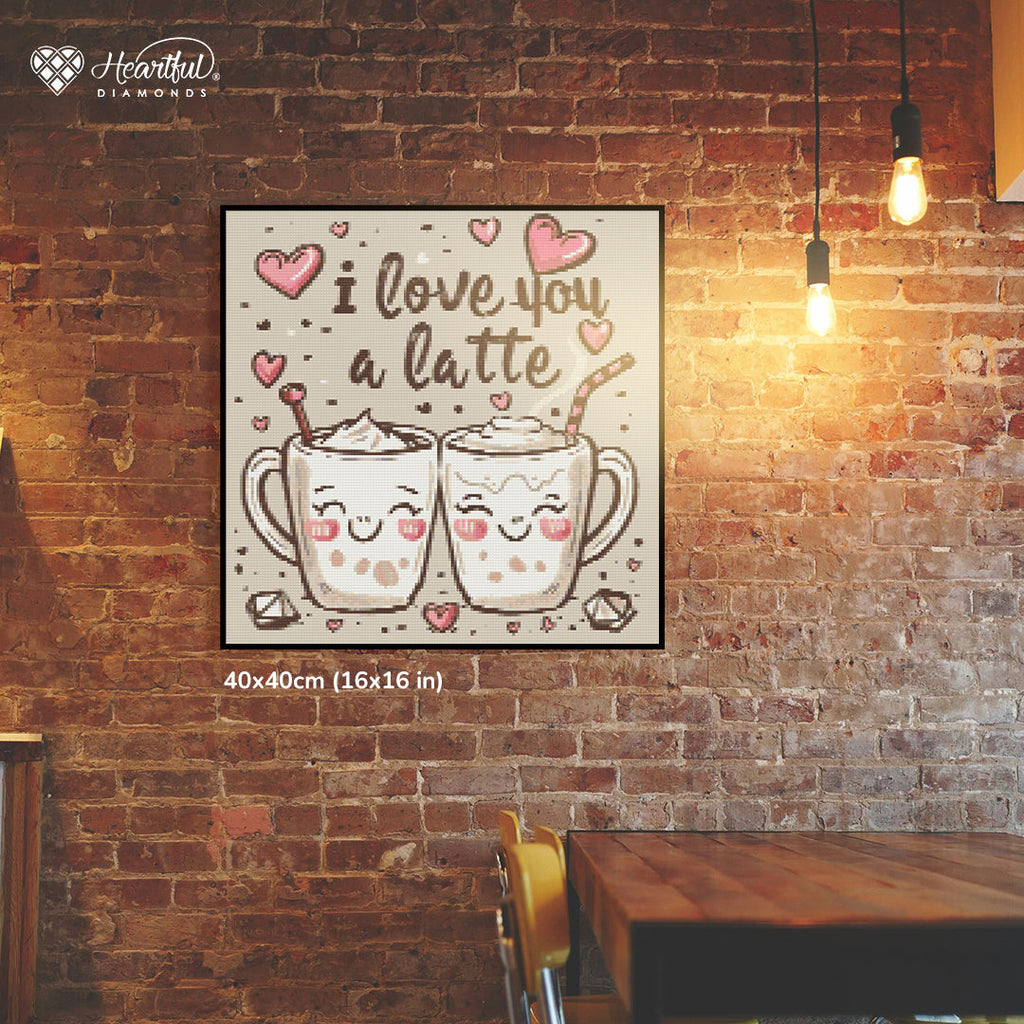 I Love You A Latte Diamond Painting Kit-40x40cm (16x16 in)-Heartful Diamonds