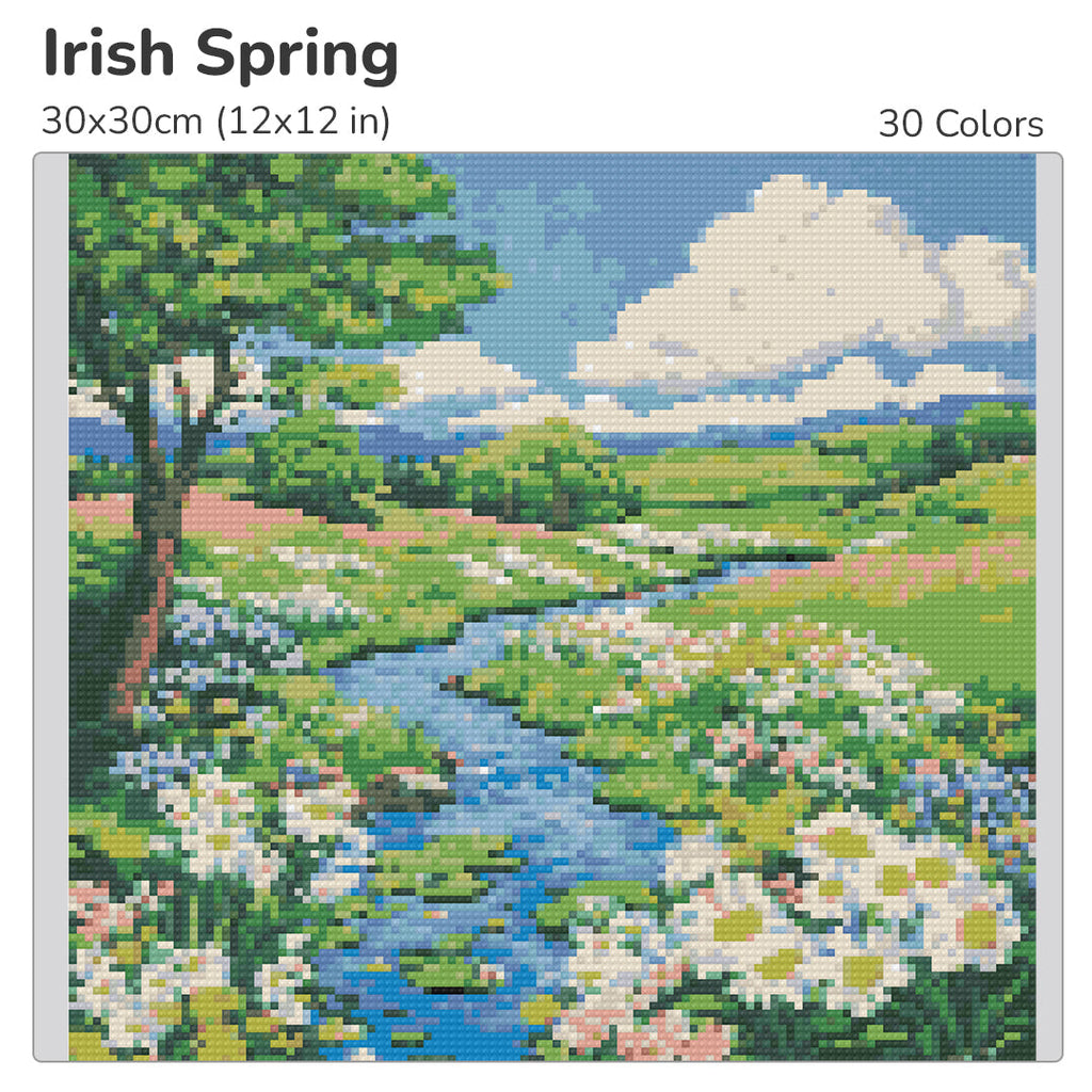 Irish Spring Diamond Painting Kit-30x30cm (12x12 in)-Heartful Diamonds