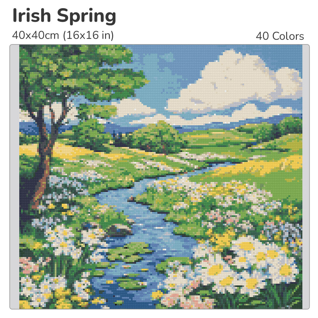 Irish Spring Diamond Painting Kit-40x40cm (16x16 in)-Heartful Diamonds