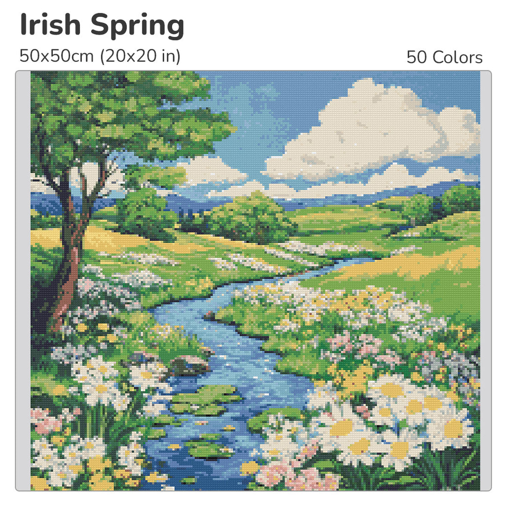 Irish Spring Diamond Painting Kit-40x40cm (16x16 in)-Heartful Diamonds