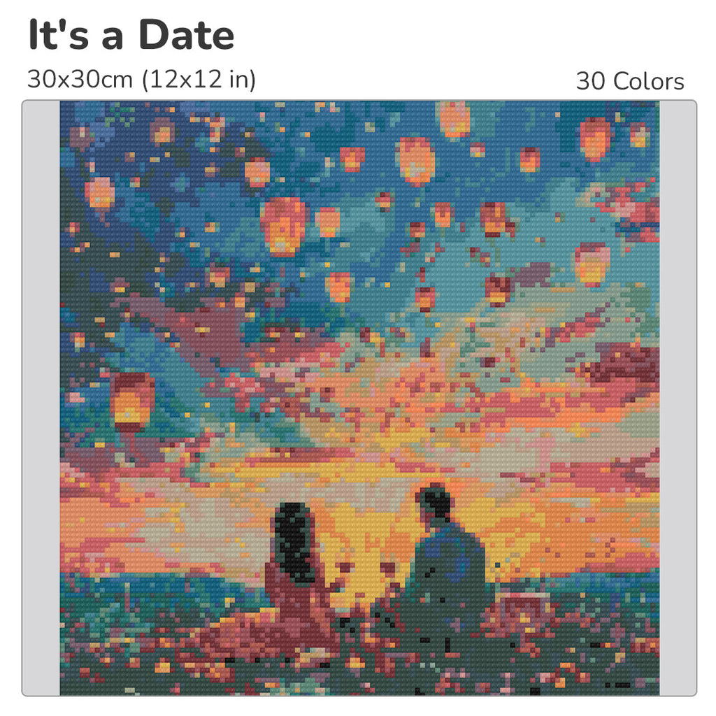 It's a Date Diamond Painting Kit-30x30cm (12x12 in)-Heartful Diamonds