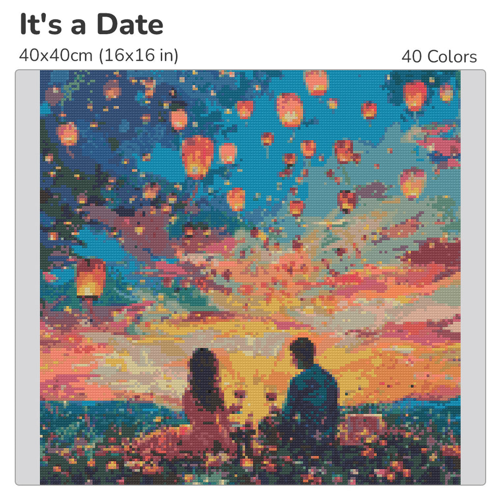 It's a Date Diamond Painting Kit-40x40cm (16x16 in)-Heartful Diamonds