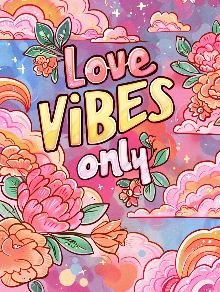 Love Vibes Only Diamond Painting Kit-25x30cm (10x12 in)-Heartful Diamonds