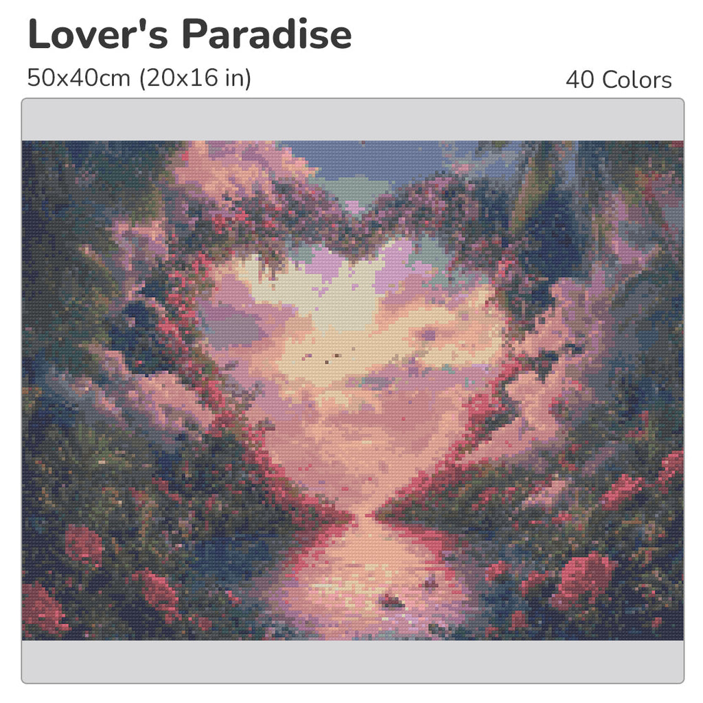 Lover's Paradise Diamond Painting Kit-50x40cm (20x16 in)-Heartful Diamonds