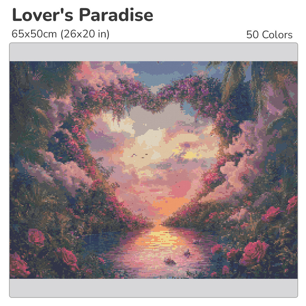 Lover's Paradise Diamond Painting Kit-50x40cm (20x16 in)-Heartful Diamonds