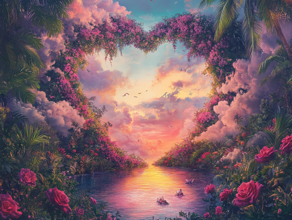 Lover's Paradise Diamond Painting Kit-40x30cm (16x12 in)-Heartful Diamonds