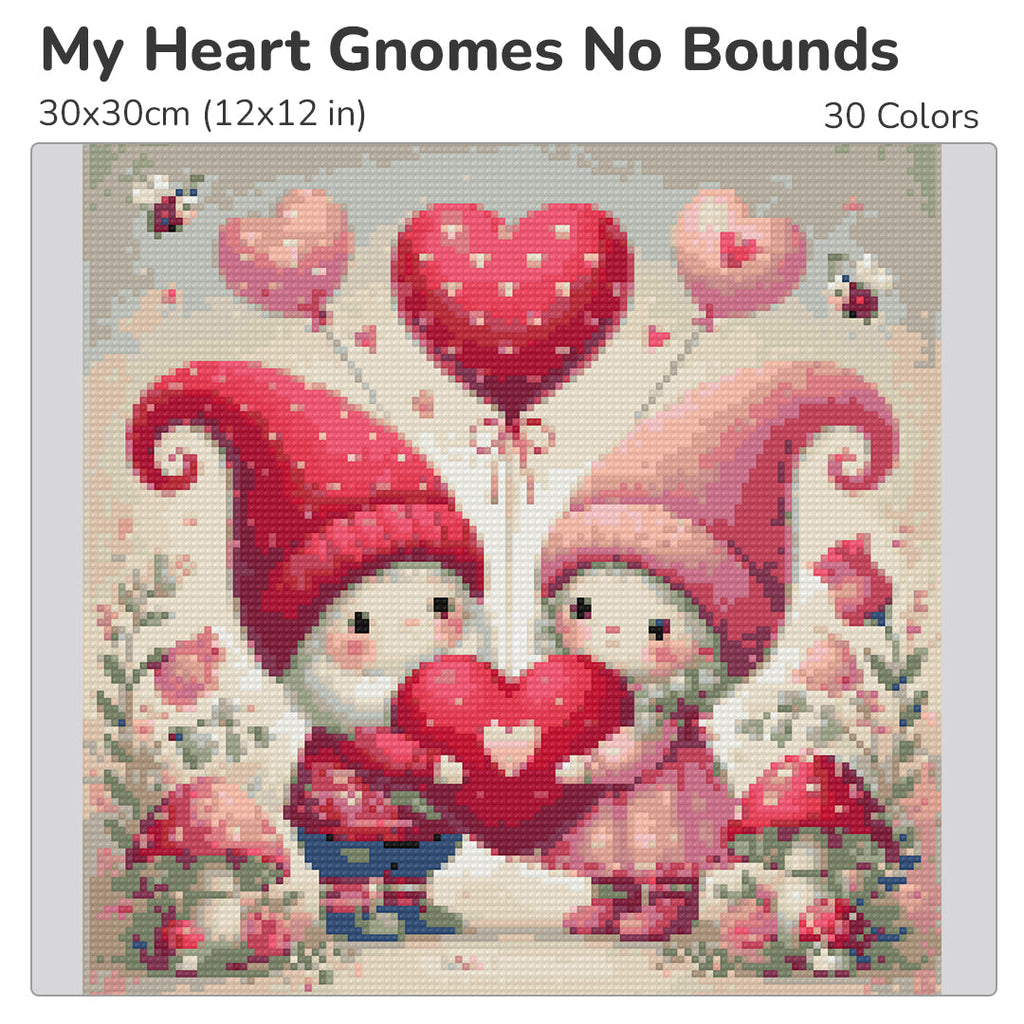 My Heart Gnomes No Bounds Diamond Painting Kit-30x30cm (12x12 in)-Heartful Diamonds