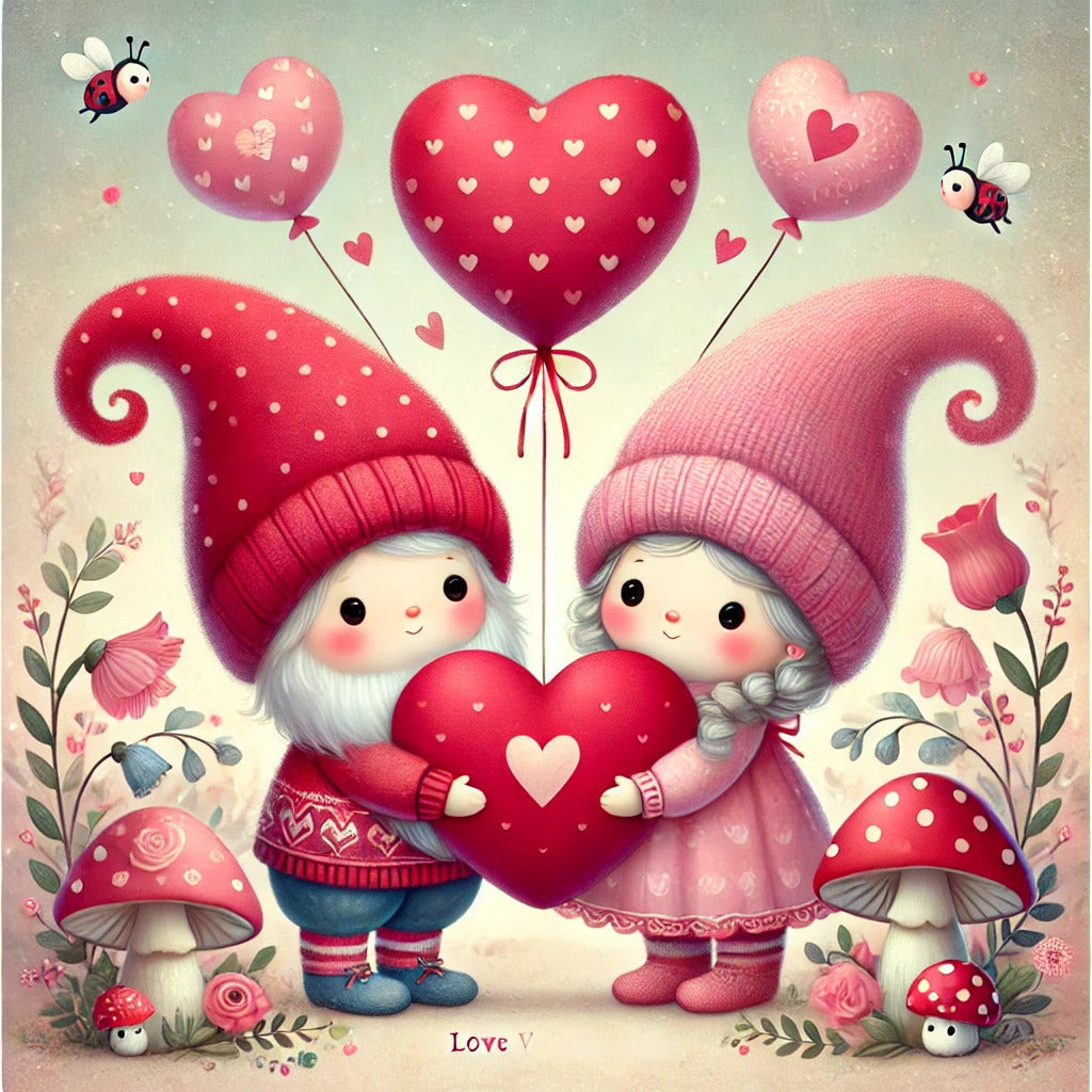 My Heart Gnomes No Bounds Diamond Painting Kit-30x30cm (12x12 in)-Heartful Diamonds