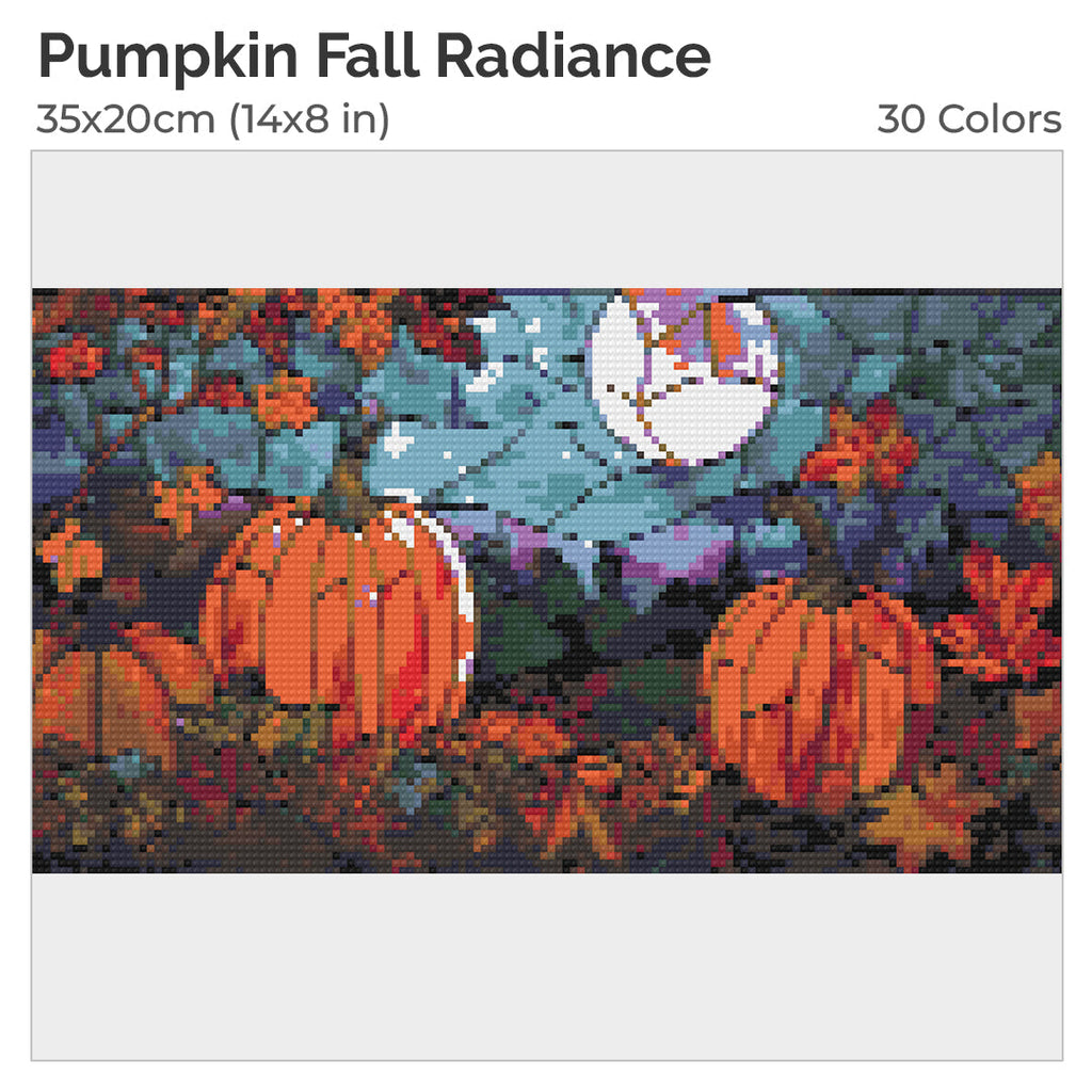 Pumpkin Fall Radiance Diamond Painting Kit-35x20cm (14x8 in)-Heartful Diamonds