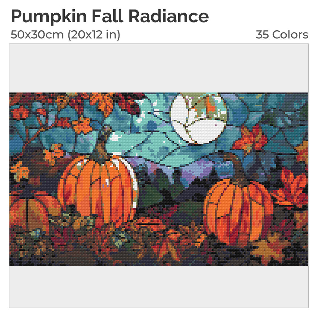 Pumpkin Fall Radiance Diamond Painting Kit-50x30cm (20x12 in)-Heartful Diamonds