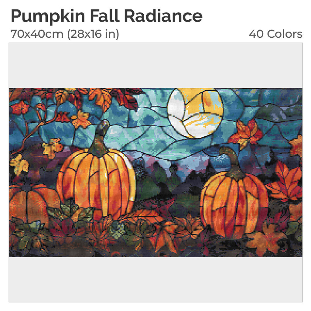 Pumpkin Fall Radiance Diamond Painting Kit-50x30cm (20x12 in)-Heartful Diamonds