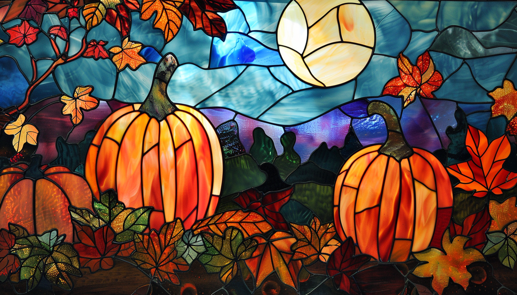 Pumpkin Fall Radiance Diamond Painting Kit-35x20cm (14x8 in)-Heartful Diamonds