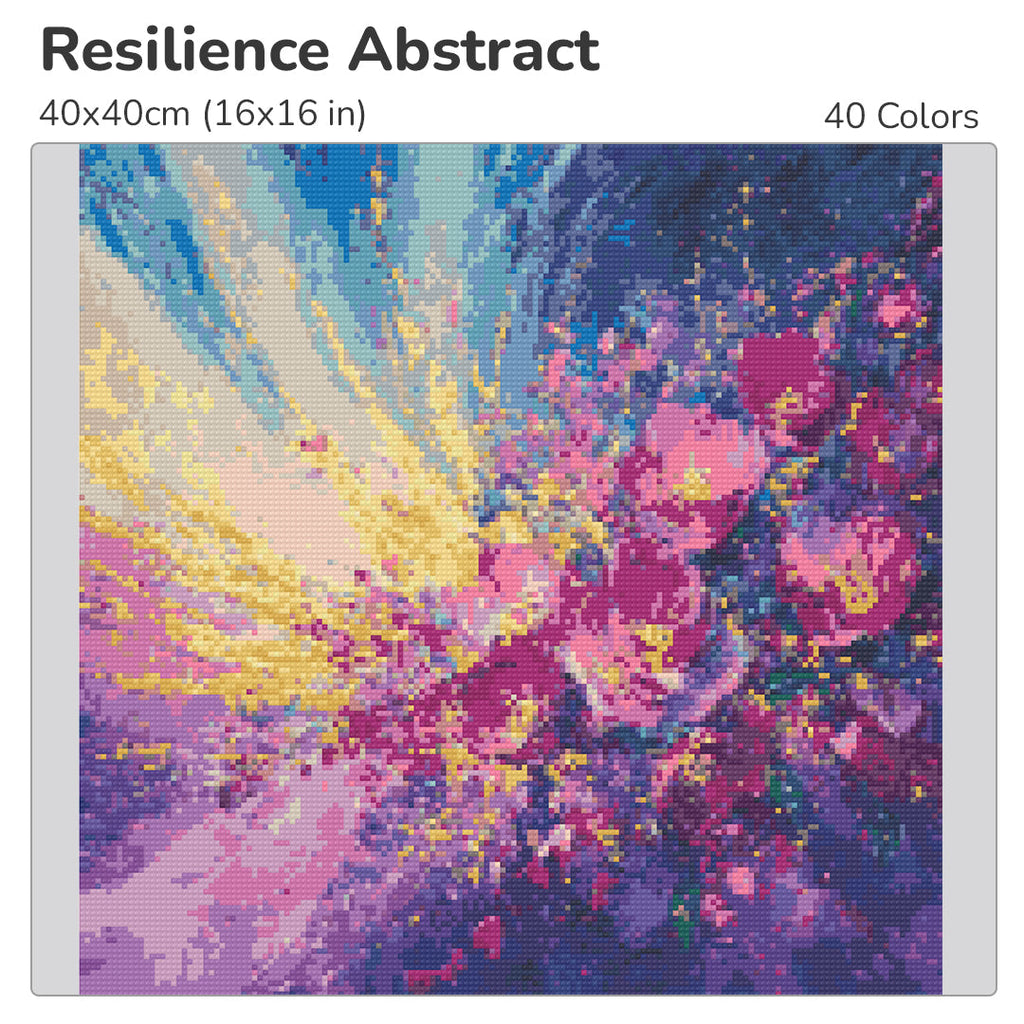 Resilience Abstract Diamond Painting Kit-40x40cm (16x16 in)-Heartful Diamonds