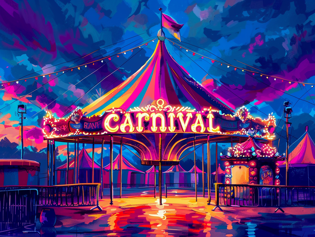 Retro Circus Carnival Diamond Painting Kit-25x20cm (10x8 in)-Heartful Diamonds