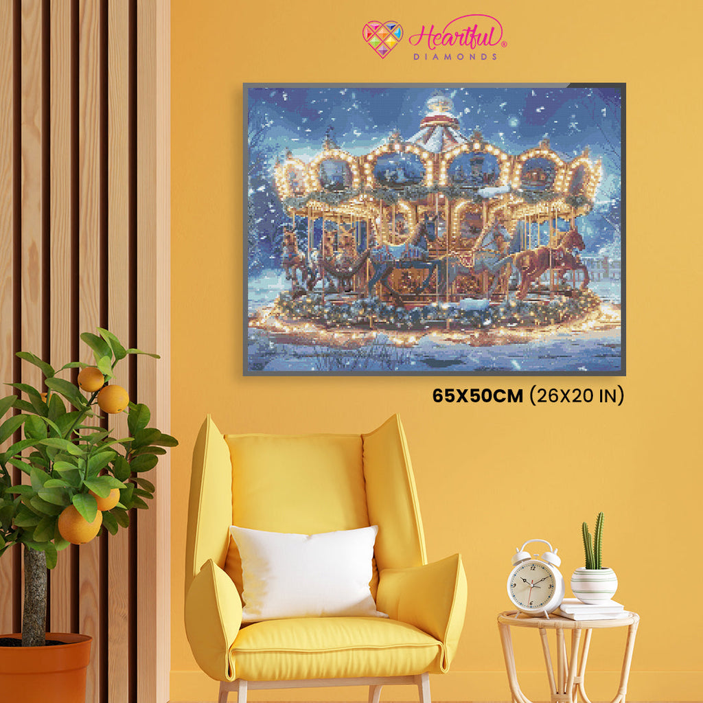 Sparkling Carousel Diamond Painting Kit-65x50cm (26x20 in)-Heartful Diamonds