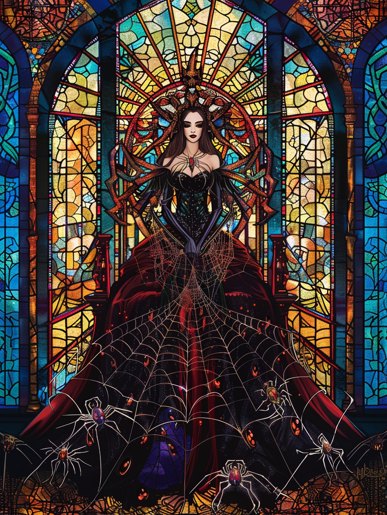 Spider Queen Diamond Painting Kit-30x40cm (12x16 in)-Heartful Diamonds